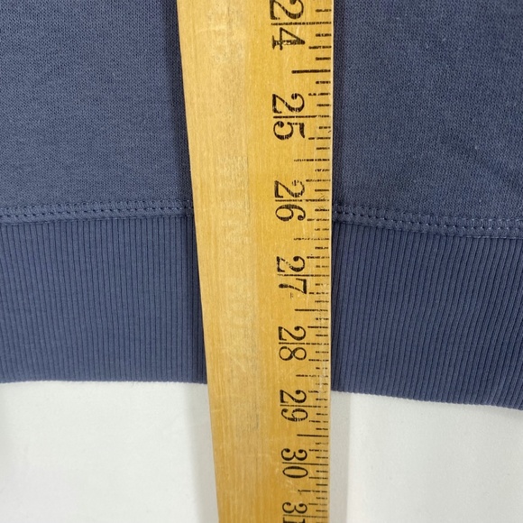 Green Tea Womens XL Color Block Top Sweatshirt Denim Blue Long Sleeve Fleece - Picture 7 of 7